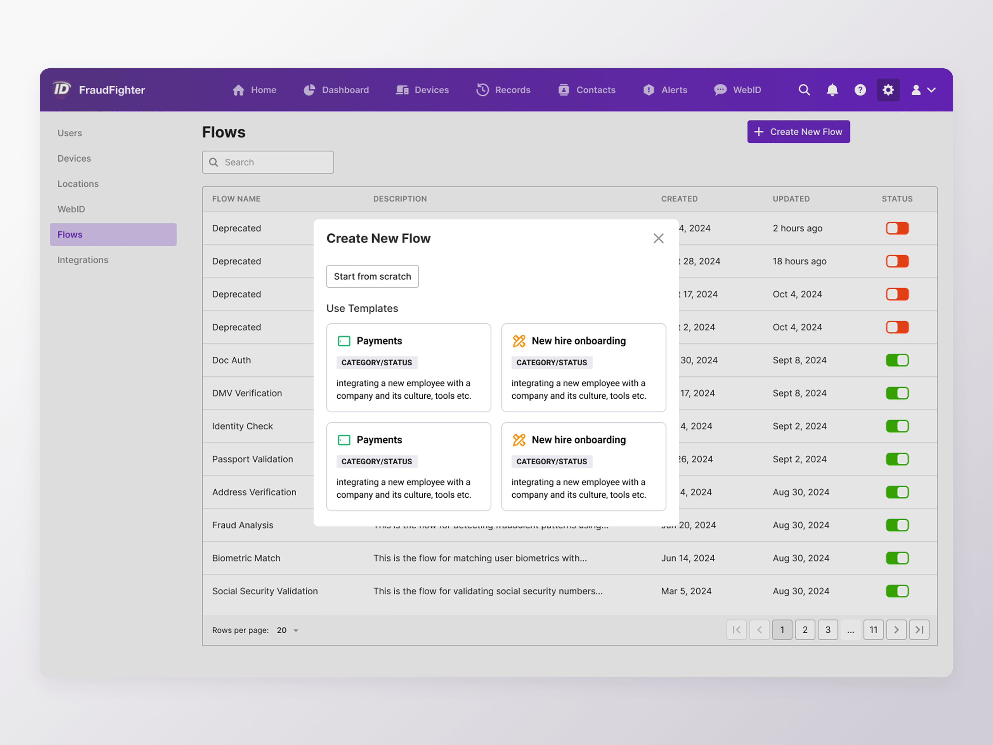 Flow Builders — FraudFighter: create flow entry point