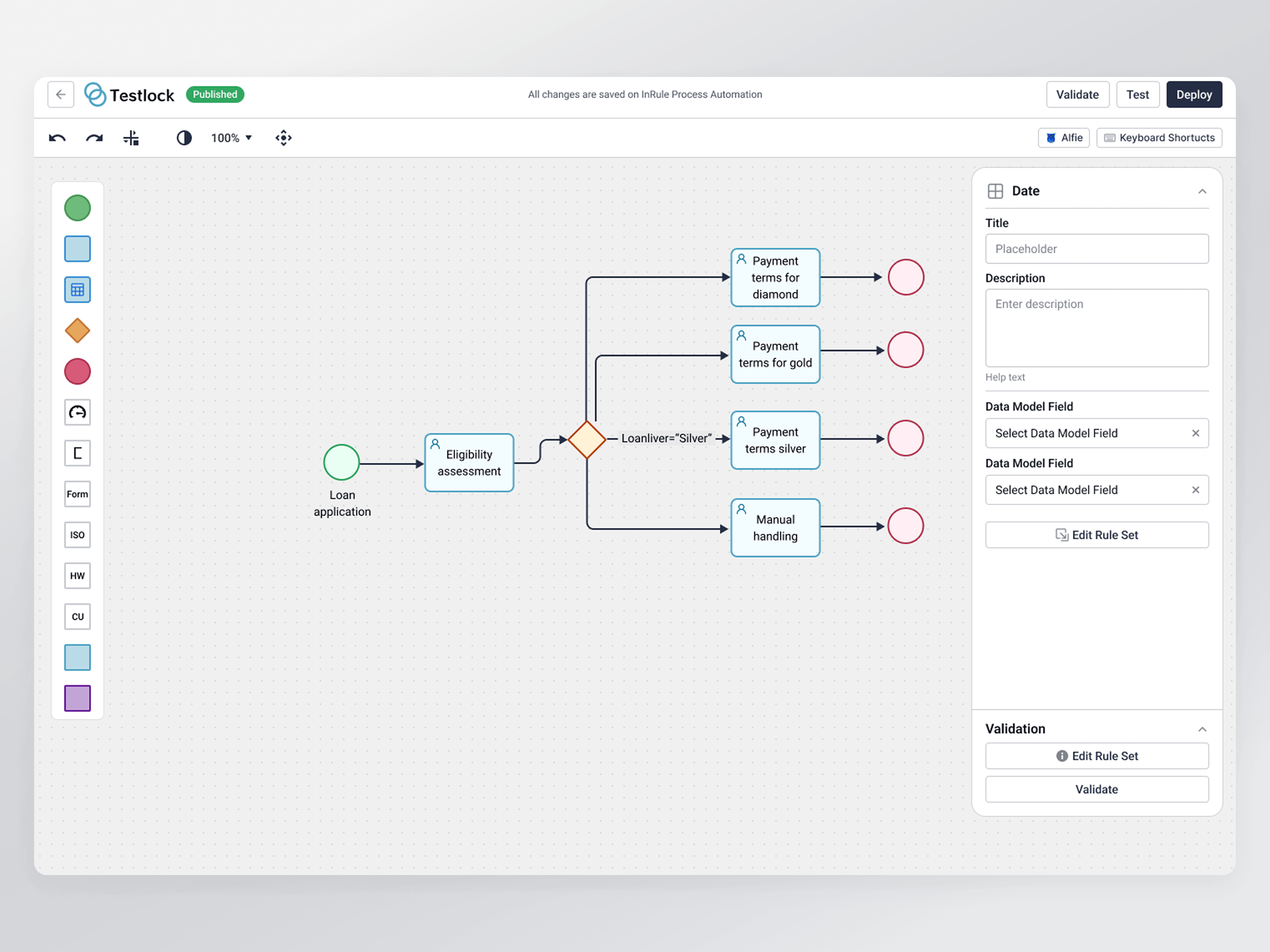 Flow Builders — Testlock: BPMN flow view
