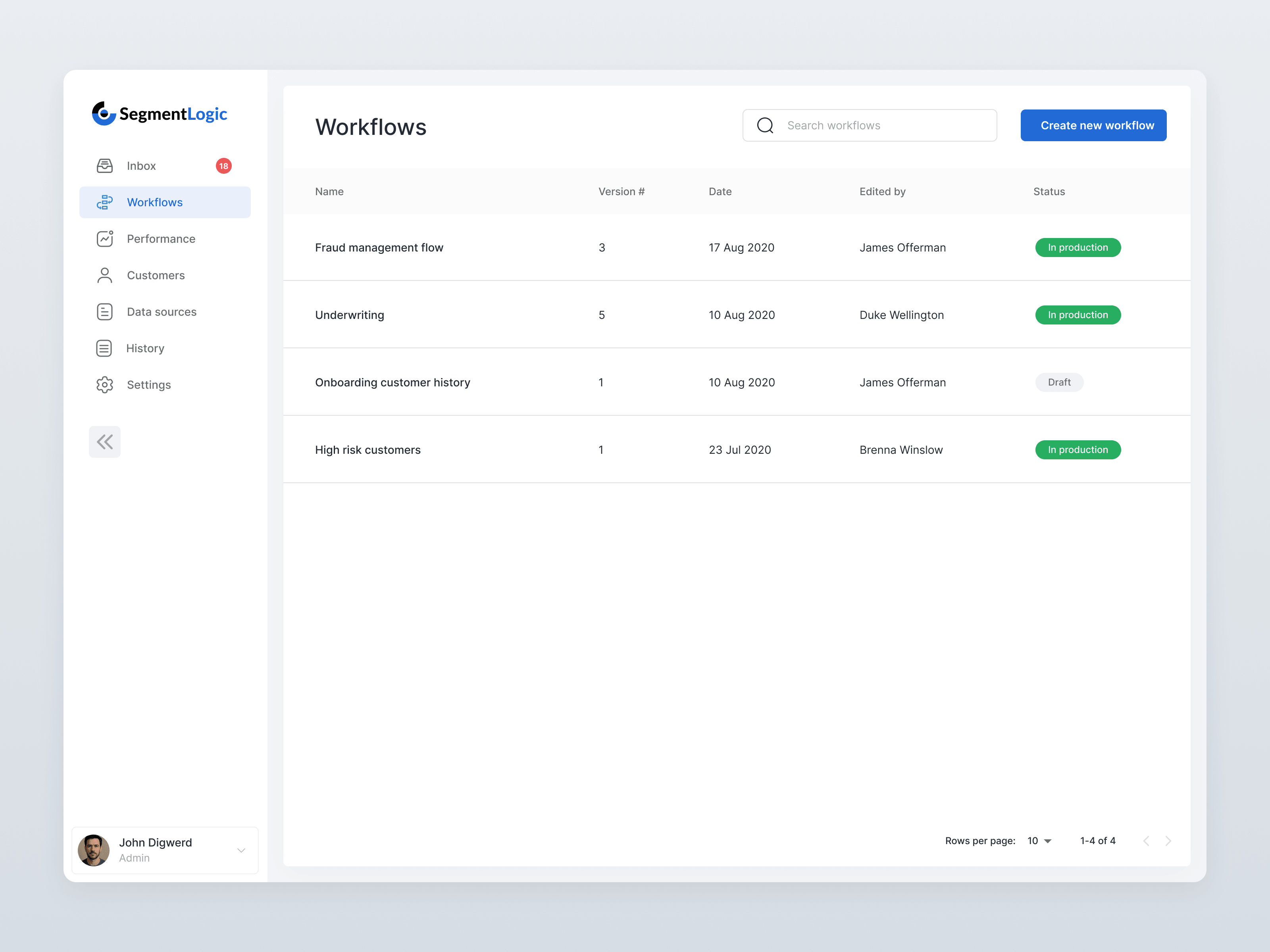 Flow Builders — SegmentLogic: workflows index