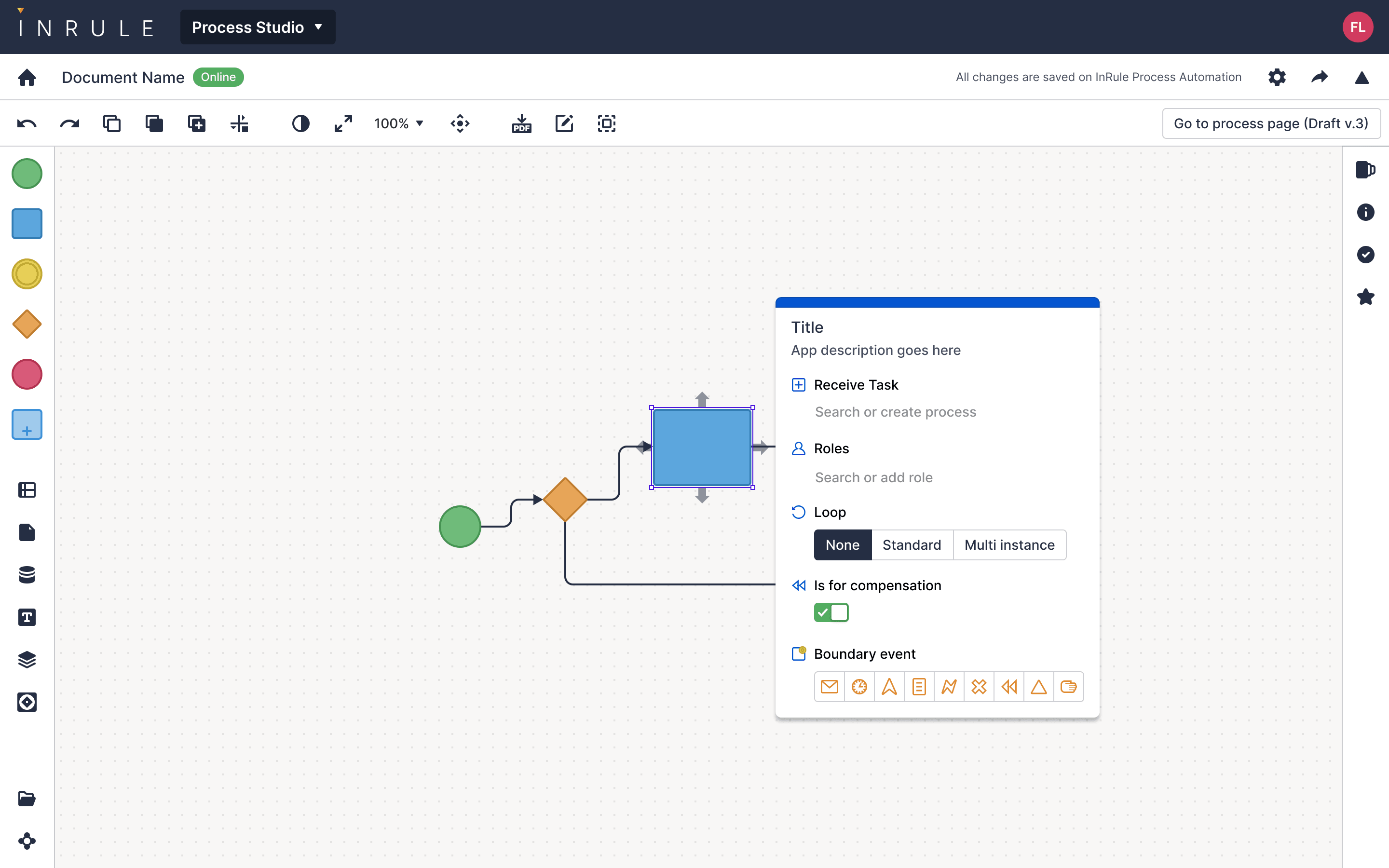 InRule — Process Studio popup ideation