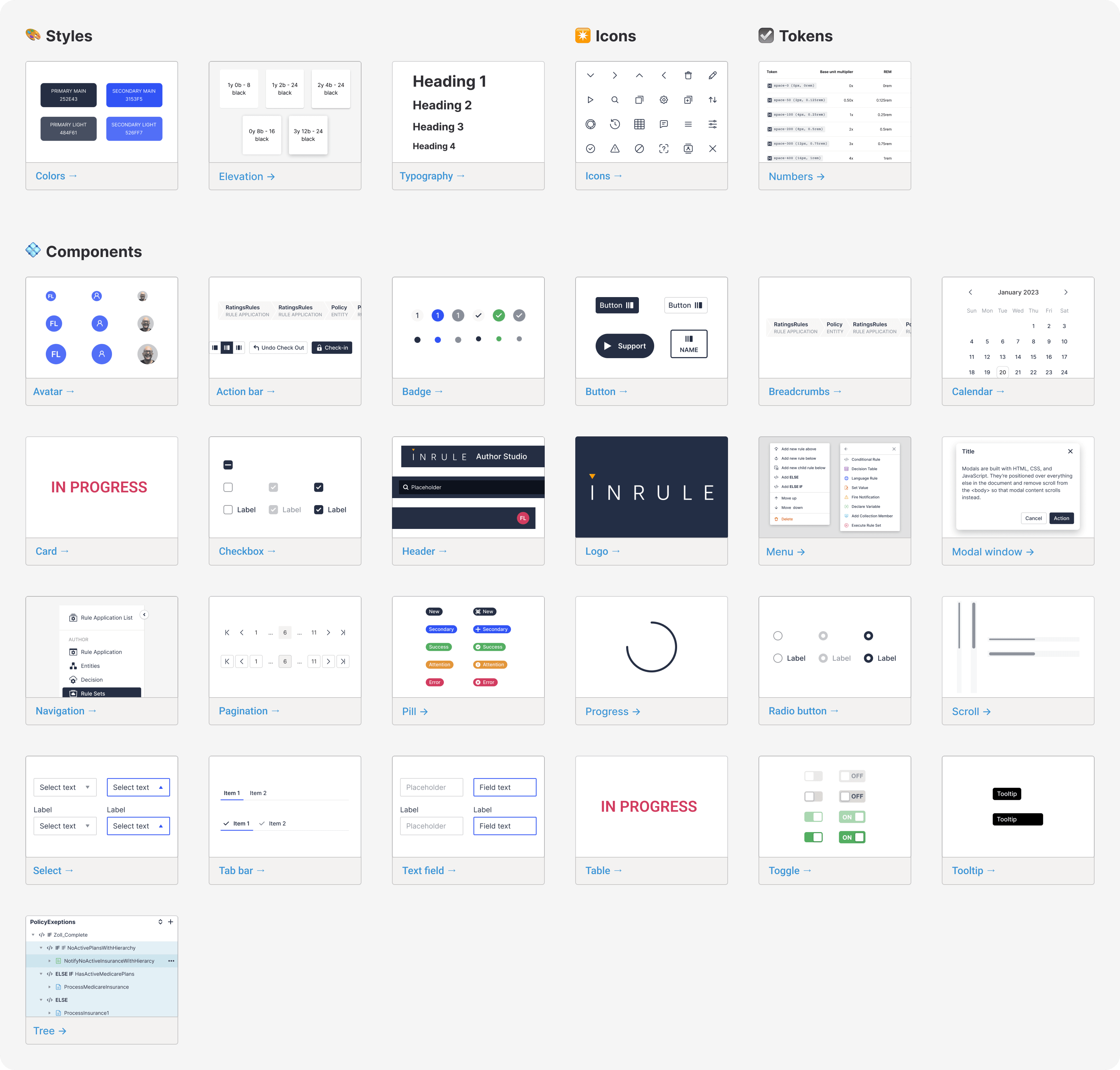 InRule — design system catalog