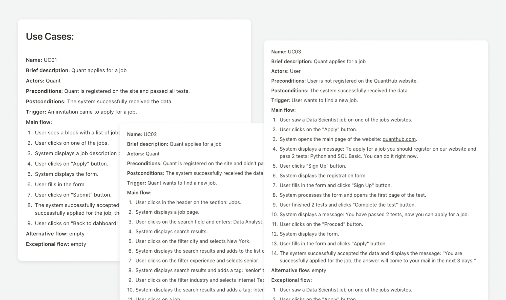 QuantHub — use cases
