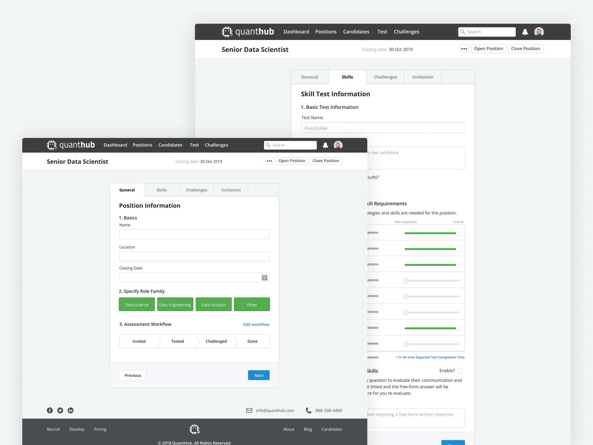 QuantHub — position management