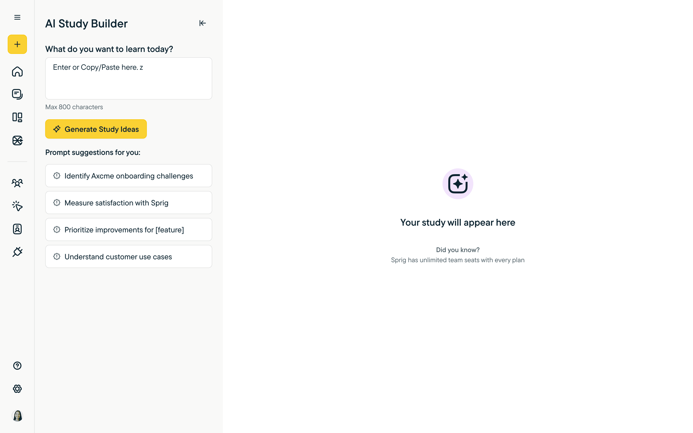 Sprig — Study Builder entry