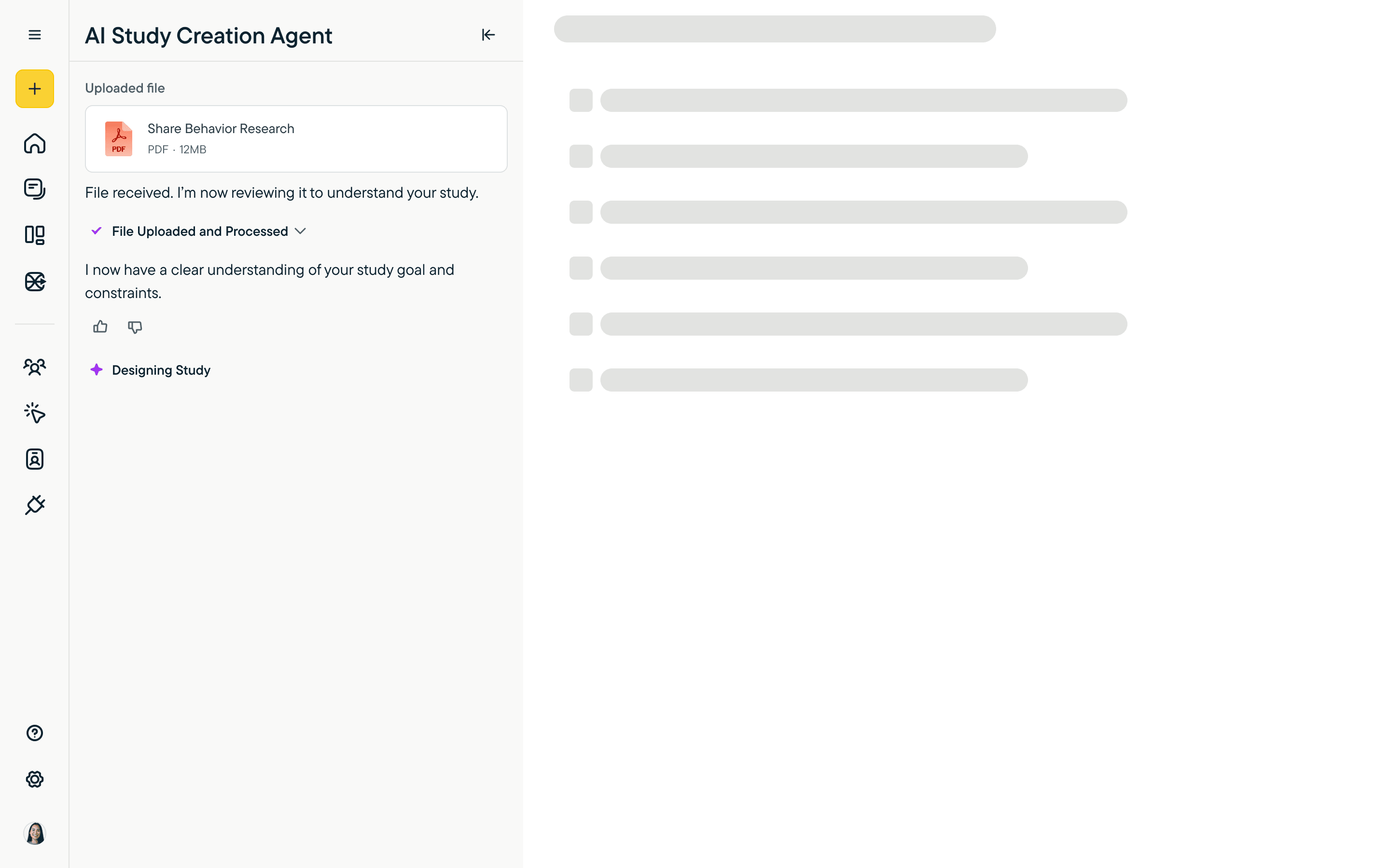 Sprig — AI designing the study from the file