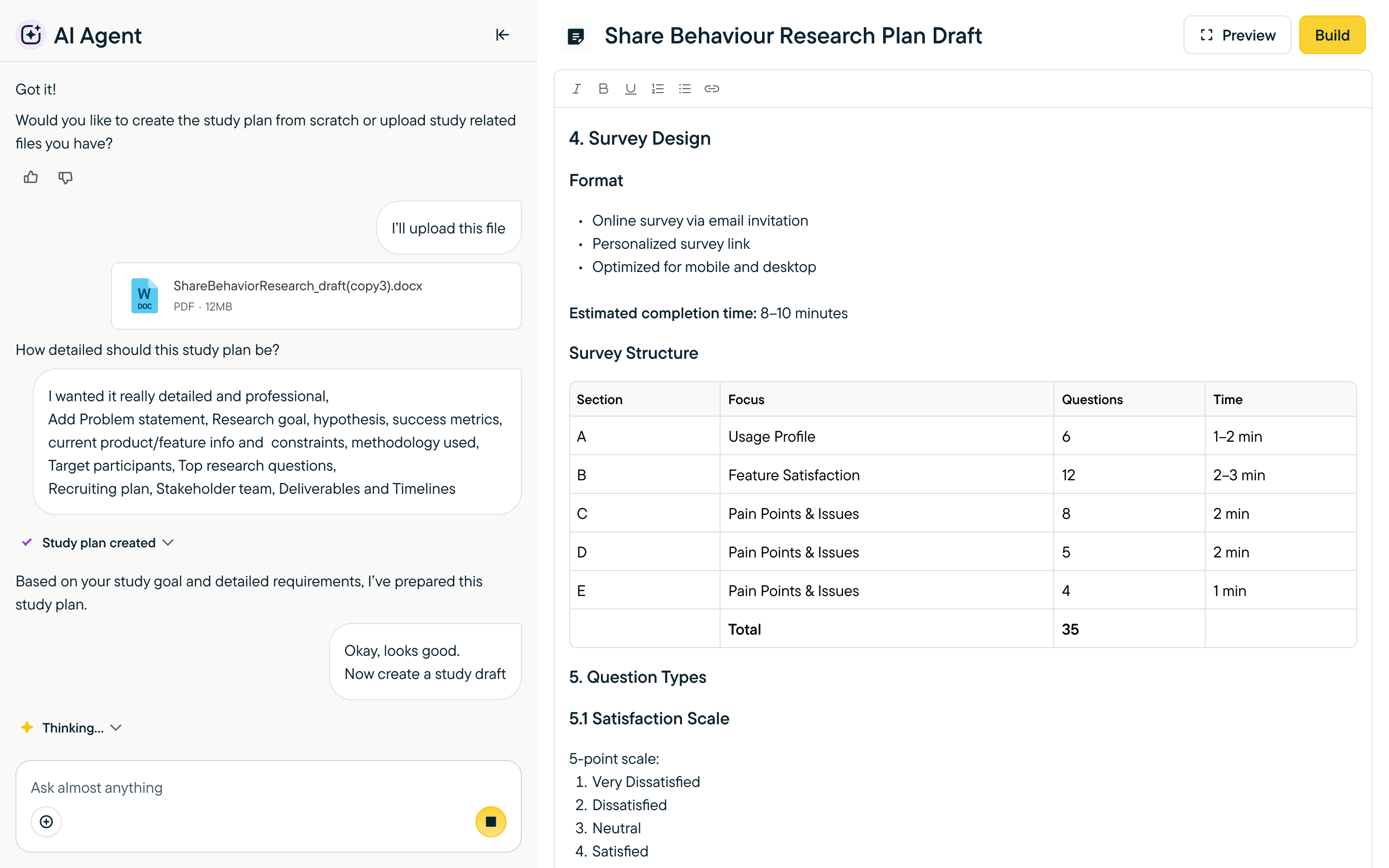 Sprig — AI analysis on a specific question