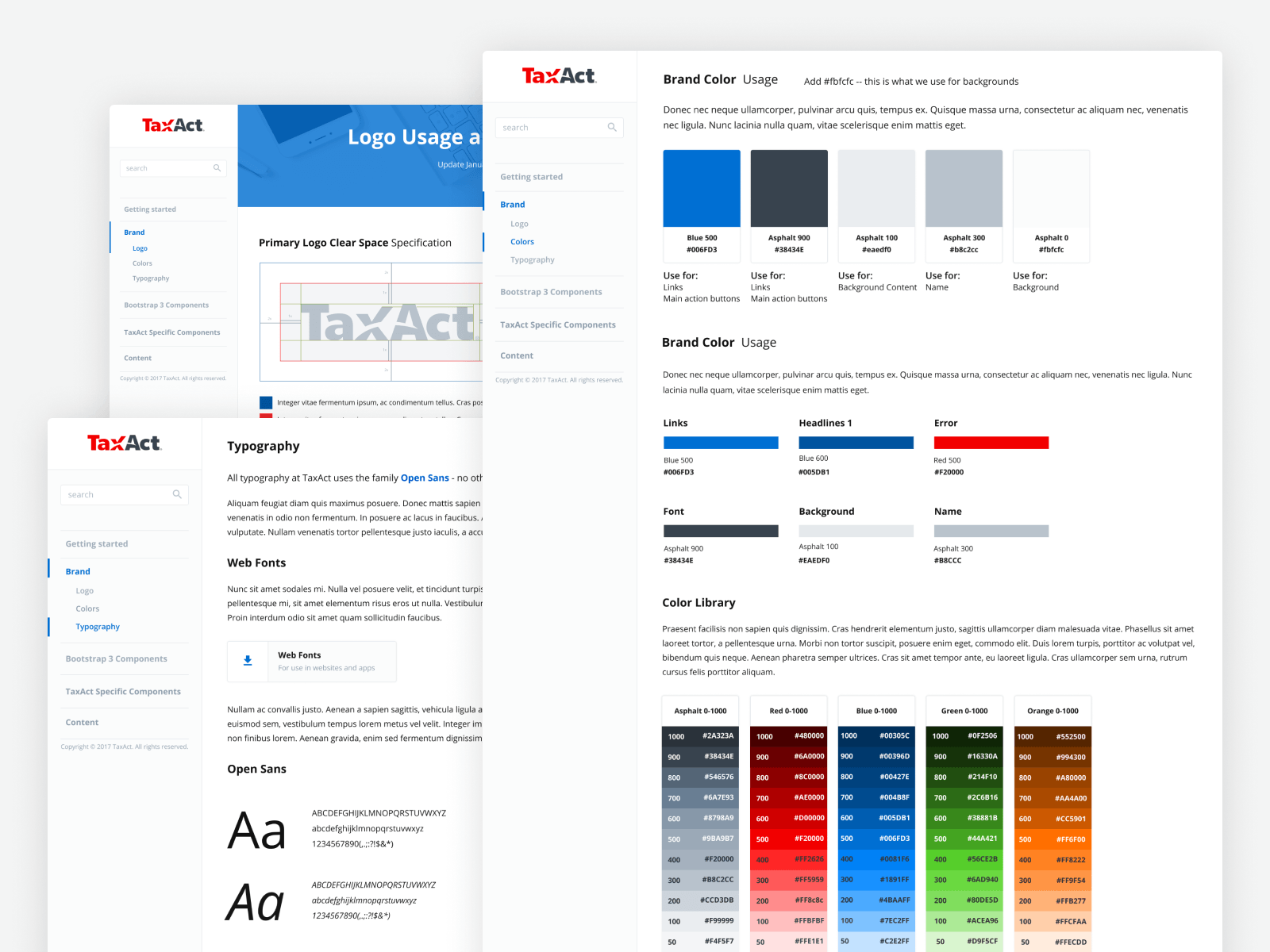 TaxAct — logo, color, and typography foundations