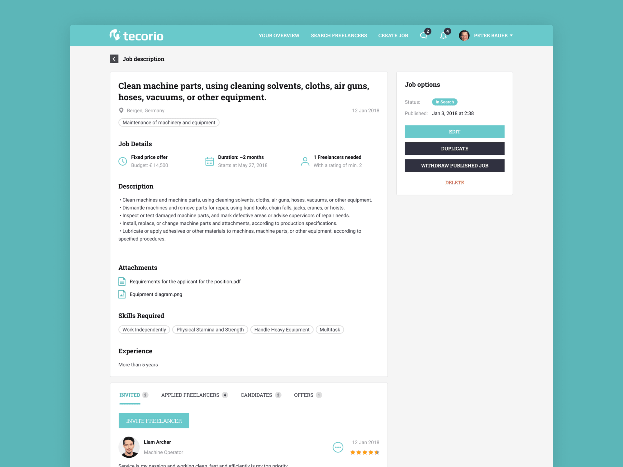 Tecorio — job detail