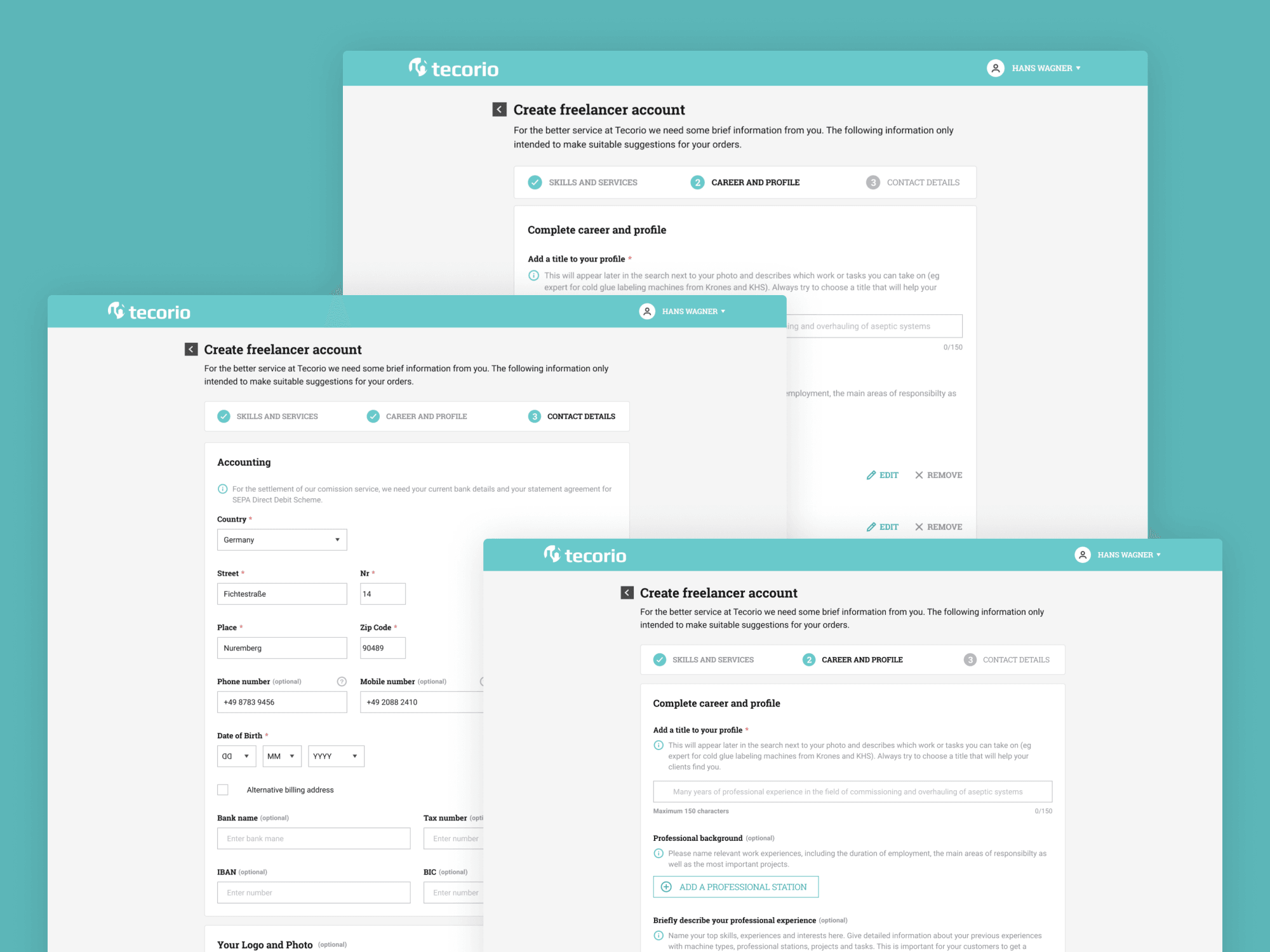 Tecorio — freelancer onboarding